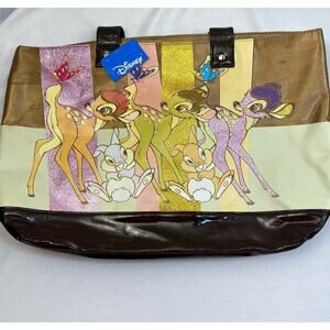Disney Bambi and Thumper Rabbit Glitter Tote Bag NOS with Tag
